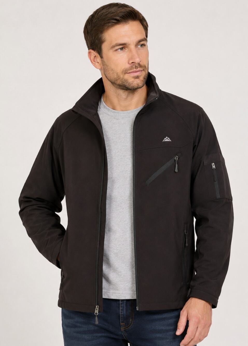 Snozu Performance Stretch-O-Rama Jacket Mens XL Black Full Zip Stretch Active